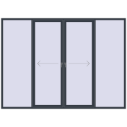PATIO DOOR REHAU SYNEGO 3300x2400 mm ANTHRACITE_GREY_STRUKTURAL two-sided