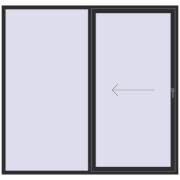 PATIO DOOR REHAU BRILLANT DESIGN 2300x2200 mm ANTHRACITE_GREY_GLATT two-sided