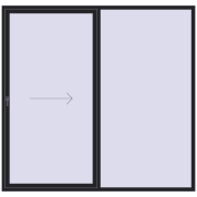 REHAU SYNEGO SLIDE 2500x2400 mm BLACK_ULTI-MATT two-sided