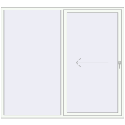 Sliding patio doors 2100x1900 mm PATIO DOOR REHAU BRILLANT DESIGN RAL 9016 Traffic white two-sided