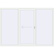 Sliding patio doors 2800x2000 mm PATIO DOOR REHAU BRILLANT DESIGN RAL 9016 Traffic white two-sided