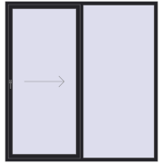 Sliding patio doors 2140x2200 mm PATIO DOOR REHAU BRILLANT DESIGN BLACK_ULTI-MATT two-sided