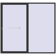 Sliding patio doors 2600x2400 mm REHAU SYNEGO SLIDE ANTHRACITE_GREY_GLATT two-sided