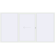 PATIO DOOR REHAU BRILLANT DESIGN 4000x2200 mm RAL 9016 Traffic white two-sided