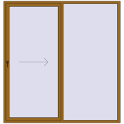 PATIO DOOR REHAU SYNEGO 2200x2300 mm LIGHT_OAK two-sided
