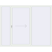 Sliding patio doors 2500x2000 mm PATIO DOOR REHAU BRILLANT DESIGN RAL 9016 Traffic white two-sided