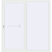 Sliding patio doors 2100x2230 mm PATIO DOOR REHAU BRILLANT DESIGN RAL 9016 Traffic white two-sided