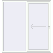 Przesuwane drzwi tarasowe 1750x1850 mm PATIO DOOR REHAU SYNEGO RAL 9016 Traffic white dwustronny