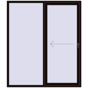 Sliding patio doors 1740x2020 mm PATIO DOOR REHAU BRILLANT DESIGN BLACK_BROWN two-sided