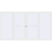 PATIO DOOR REHAU BRILLANT DESIGN 3600x2000 mm RAL 9016 Traffic white two-sided