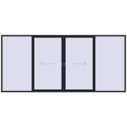 PATIO DOOR REHAU SYNEGO 4800x2200 mm BLACK_COOL_110L-2 two-sided