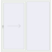 PATIO DOOR REHAU SYNEGO 2100x2170 mm RAL 9016 Traffic white two-sided