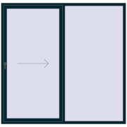 PATIO DOOR REHAU SYNEGO 2220x2150 mm STEEL_BLUE two-sided