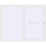 Sliding patio doors 2600x2100 mm REHAU SYNEGO SLIDE RAL 9016 Traffic white two-sided