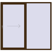 Sliding patio doors 2130x2000 mm REHAU SYNEGO SLIDE DARK_OAK two-sided