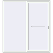 Przesuwane drzwi tarasowe 1880x2050 mm PATIO DOOR REHAU BRILLANT DESIGN RAL 9016 Traffic white dwustronny