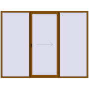 Przesuwane drzwi tarasowe 3000x2300 mm PATIO DOOR REHAU SYNEGO GOLDEN OAK dwustronny