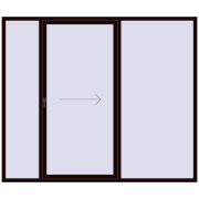 PATIO DOOR REHAU BRILLANT DESIGN 2600x2200 mm CHOCOLATE_BROWN two-sided