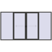 PATIO DOOR REHAU BRILLANT DESIGN 3600x2000 mm BASALT_GREY two-sided