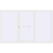 PATIO DOOR REHAU BRILLANT DESIGN 3500x2200 mm RAL 9016 Traffic white two-sided