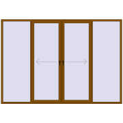Przesuwane drzwi tarasowe 3300x2300 mm PATIO DOOR REHAU SYNEGO GOLDEN OAK dwustronny