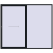 PATIO DOOR REHAU BRILLANT DESIGN 2700x2300 mm BLACK_COOL_110L-2 two-sided