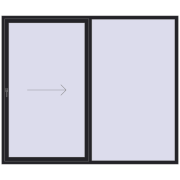 PATIO DOOR REHAU BRILLANT DESIGN 2500x2100 mm BLACK_ULTI-MATT two-sided