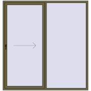 Sliding patio doors 2100x2200 mm PATIO DOOR REHAU SYNEGO QUARTZ_GREY two-sided