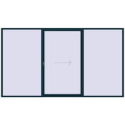 PATIO DOOR REHAU SYNEGO 3900x2200 mm STEEL_BLUE dwustronny