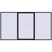 Przesuwane drzwi tarasowe 4200x2300 mm PATIO DOOR REHAU SYNEGO BLACK_BROWN dwustronny
