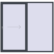 PATIO DOOR REHAU SYNEGO 2200x2100 mm ANTHRACITE_GREY_STRUKTURAL two-sided