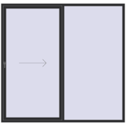 REHAU GENEO HST 2500x2400 mm ANTHRACITE_GREY_GLATT two-sided