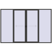 PATIO DOOR REHAU SYNEGO 3600x2400 mm BASALT_GREY two-sided