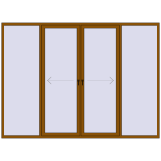 PATIO DOOR REHAU SYNEGO 3300x2400 mm GOLDEN OAK two-sided