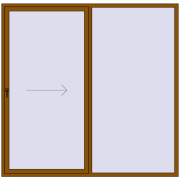 PATIO DOOR REHAU SYNEGO 2400x2350 mm GOLDEN OAK two-sided