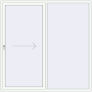 Sliding patio doors 2090x2100 mm REHAU SYNEGO SLIDE RAL 9016 Traffic white two-sided
