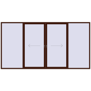 Przesuwane drzwi tarasowe 4200x2200 mm PATIO DOOR REHAU BRILLANT DESIGN BLACK_CHERRY dwustronny