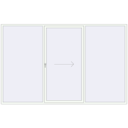PATIO DOOR REHAU SYNEGO 3550x2250 mm RAL 9016 Traffic white two-sided