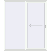 Sliding patio doors 1830x2130 mm PATIO DOOR REHAU BRILLANT DESIGN RAL 9016 Traffic white two-sided
