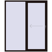 PATIO DOOR REHAU BRILLANT DESIGN 1800x2150 mm BLACK_BROWN two-sided