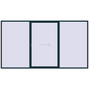 Przesuwane drzwi tarasowe 4200x2300 mm PATIO DOOR REHAU SYNEGO STEEL_BLUE dwustronny