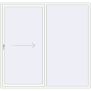 PATIO DOOR REHAU SYNEGO 2200x2100 mm RAL 9016 Traffic white two-sided