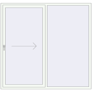 PATIO DOOR REHAU SYNEGO 2000x1900 mm RAL 9016 Traffic white two-sided