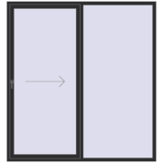 PATIO DOOR REHAU SYNEGO 2100x2250 mm ANTHRACITE_GREY_GLATT two-sided