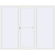 Sliding patio doors 2500x2030 mm PATIO DOOR REHAU BRILLANT DESIGN RAL 9016 Traffic white two-sided