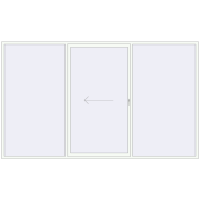 PATIO DOOR REHAU BRILLANT DESIGN 3700x2200 mm RAL 9016 Traffic white two-sided