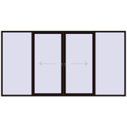 PATIO DOOR REHAU SYNEGO 4230x2200 mm BLACK_BROWN two-sided