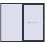 PATIO DOOR REHAU SYNEGO 2400x2100 mm ANTHRACITE_GREY_STRUKTURAL two-sided