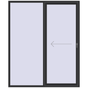 REHAU SYNEGO SLIDE 1900x2300 mm ANTHRACITE_GREY_GLATT two-sided