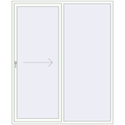 PATIO DOOR REHAU SYNEGO 1850x2300 mm RAL 9016 Traffic white two-sided